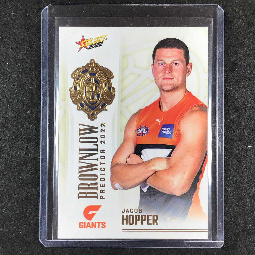 2022 Select AFL Footy Stars JACOB HOPPER Brownlow Predictor Gold 73/185