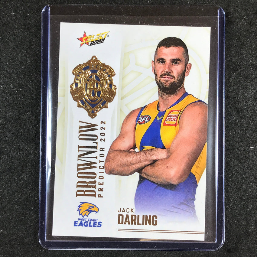 2022 Select AFL Footy Stars JACK DARLING Brownlow Predictor Gold 151/185