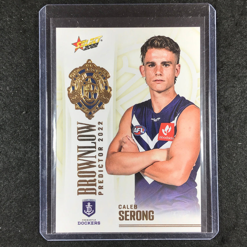 2022 Select AFL Footy Stars CALEB SERONG Brownlow Predictor Gold 68/185