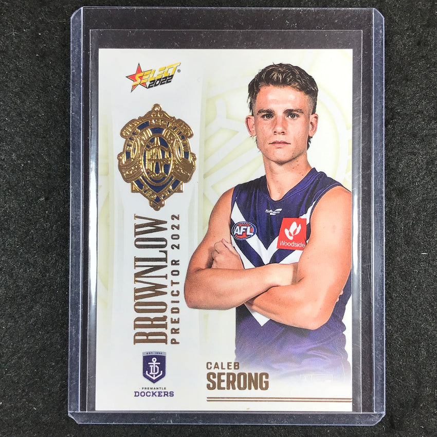 2022 Select AFL Footy Stars CALEB SERONG Brownlow Predictor Gold 115/185