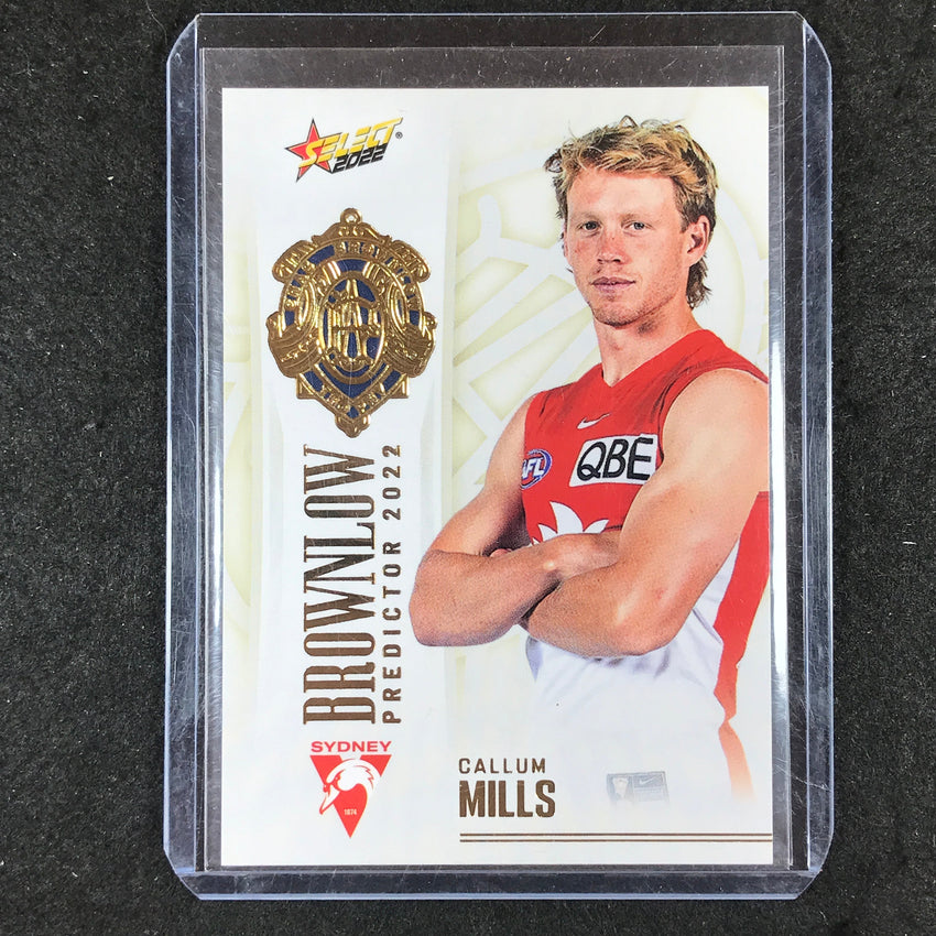 2022 Select AFL Footy Stars CALLUM MILLS Brownlow Predictor Gold 147/185