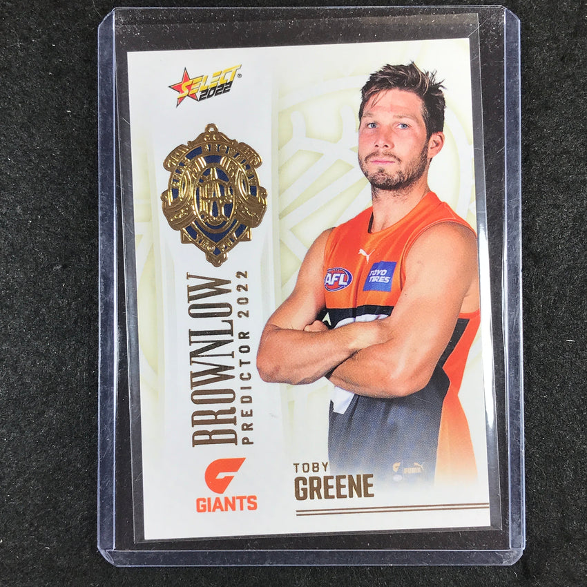 2022 Select AFL Footy Stars TOBY GREENE Brownlow Predictor Gold 134/185
