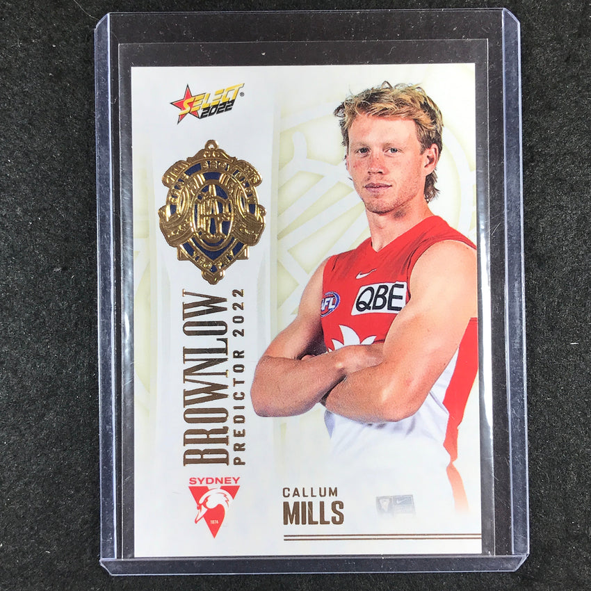2022 Select AFL Footy Stars CALLUM MILLS Brownlow Predictor Gold 156/185