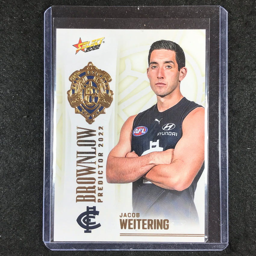 2022 Select AFL Footy Stars JACOB WEITERING Brownlow Predictor Gold 63/185