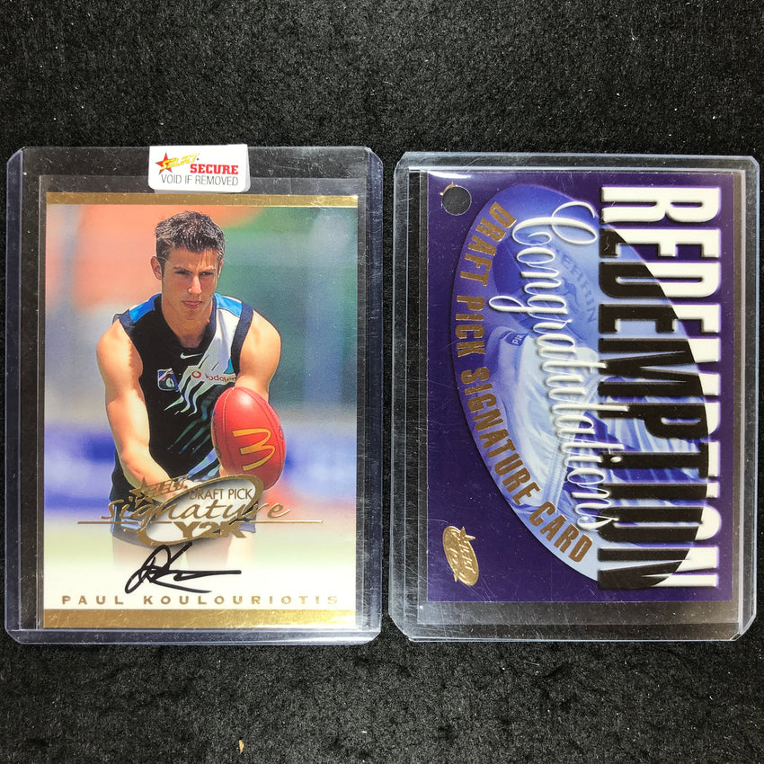 2000 Select AFL Millenium PAUL KOULOURIOTIS Draft Pick Signature 630/800