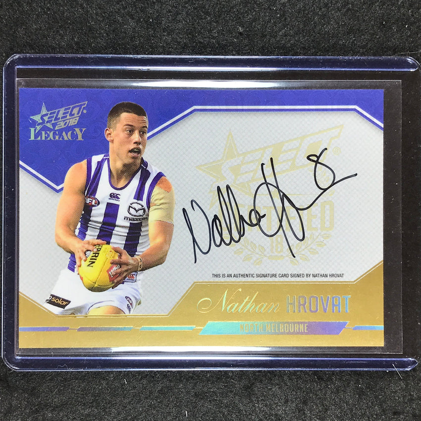2018 Select AFL Legacy NATHAN HROVAT Certified Signature 20/180