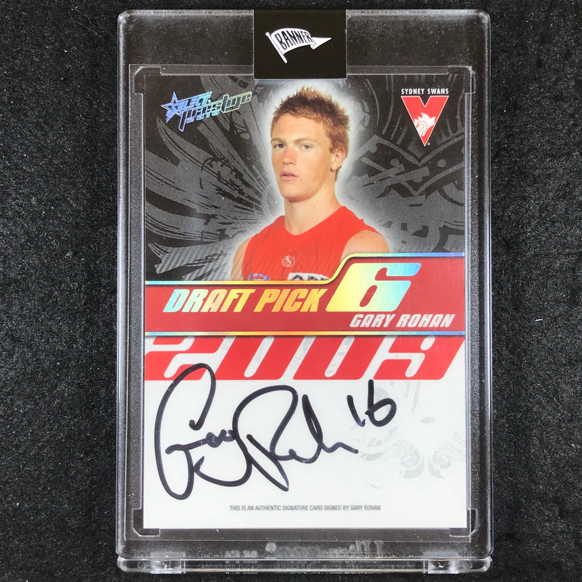 2010 Select AFL Prestige GARY ROHAN Draft Pick Signature 19/400