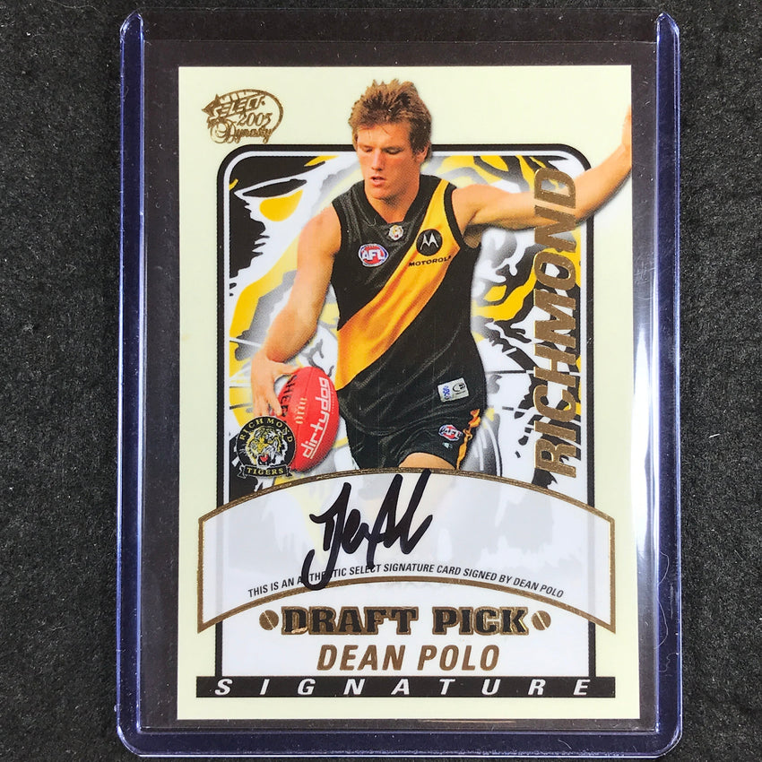 2005 Select AFL Dynasty DEAN POLO Draft Pick Signature 238/600