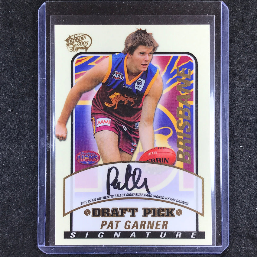2005 Select AFL Dynasty PAT GARNER Draft Pick Signature 102/600