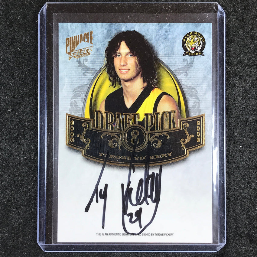 2009 Select AFL Pinnacle TYRONE VICKERY Draft Pick Signature 328/400