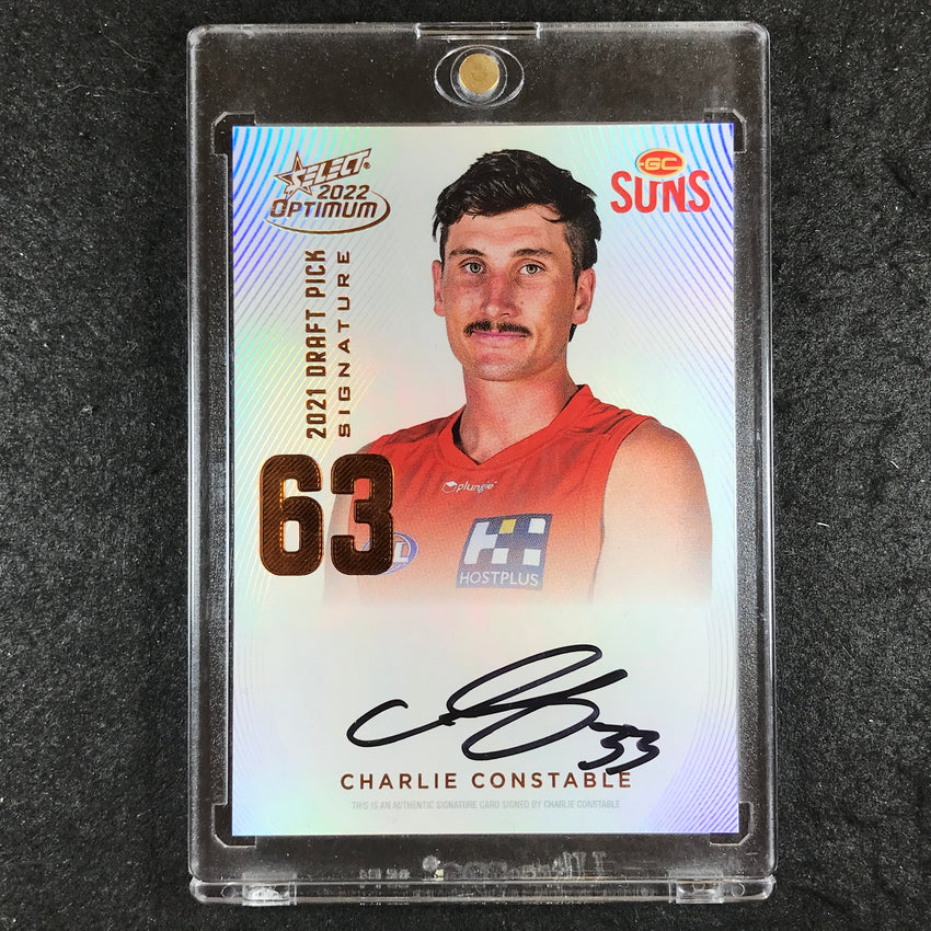 2022 Select AFL Optimum CHARLIE CONSTABLE Draft Pick Signature Copper 101/170