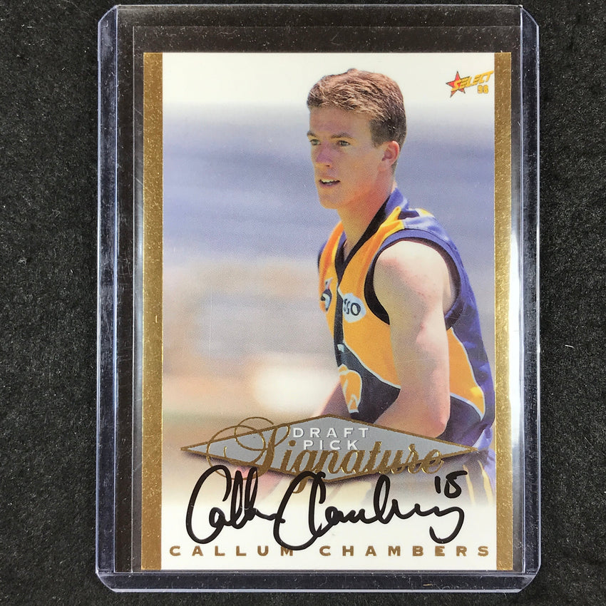 1998 Select AFL Signature CALLUM CHAMBERS Draft Pick Signature /750