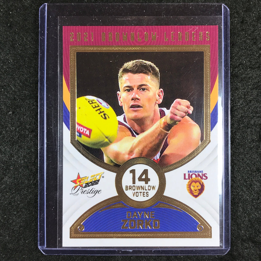 2022 Select AFL Prestige DAYNE ZORKO 2021 Brownlow Leaders 05/80
