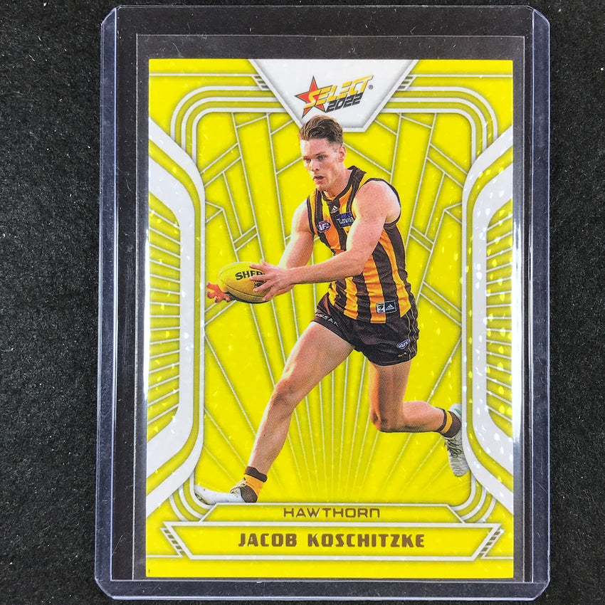 2022 Select AFL Footy Stars JACOB KOSHITZKE Fractured Acid Yellow 127/145