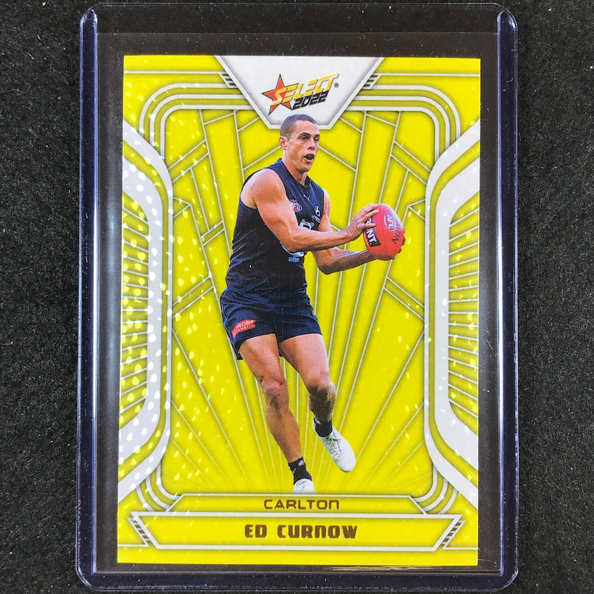 2022 Select AFL Footy Stars ED CURNOW Fractured Acid Yellow 98/145