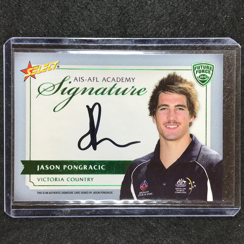 2012 Select AFL Future Force JASON PONGRACIC Academy Signature Green 57/150