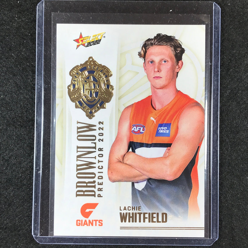 2022 Select AFL Footy Stars LACHIE WHITFIELD Brownlow Predictor Gold 114/185
