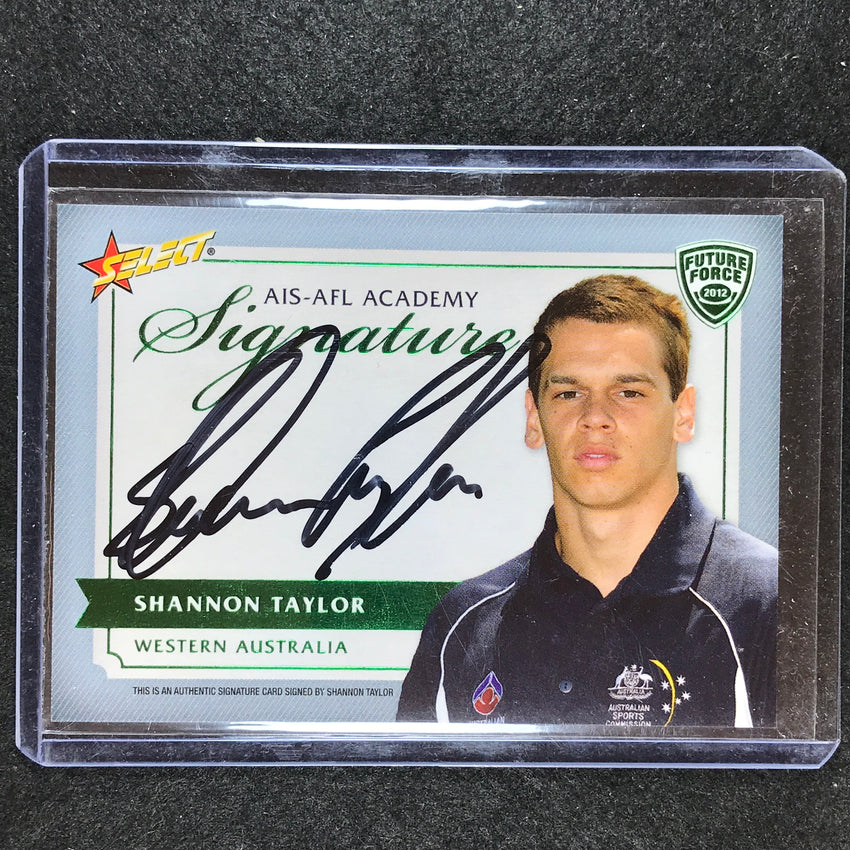 2012 Select AFL Future Force SHANNON TAYLOR Academy Signature Green 13/150