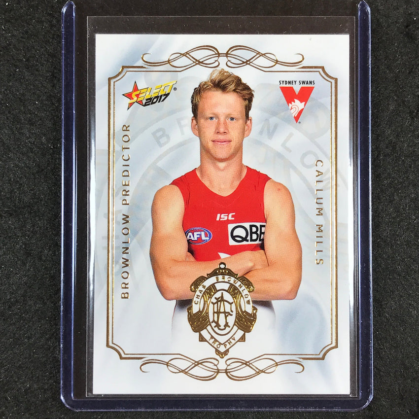 2017 Select AFL Footy Stars CALLUM MILLS Brownlow Predictor 194/275