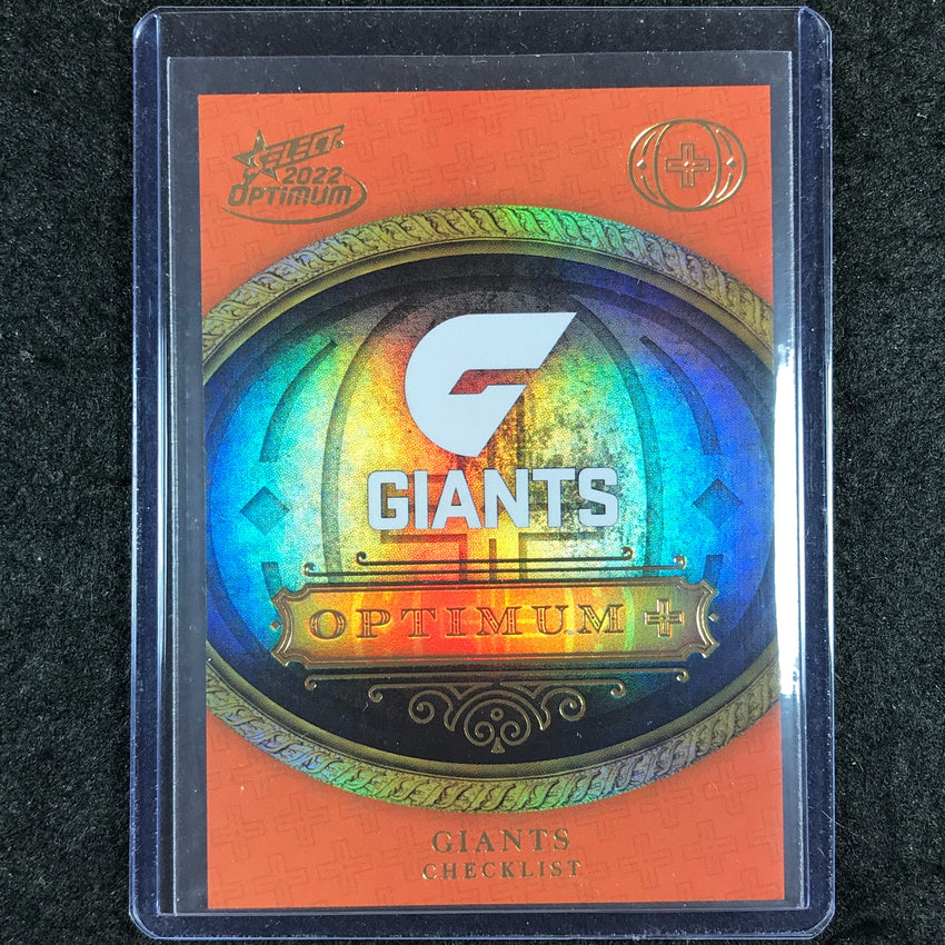 2022 Select AFL Optimum GWS GIANTS Optimum Plus Logo Checklist 37/115