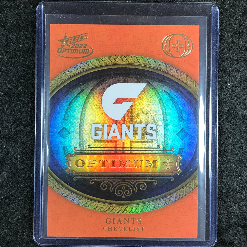 2022 Select AFL Optimum GWS GIANTS Optimum Plus Logo Checklist 73/115