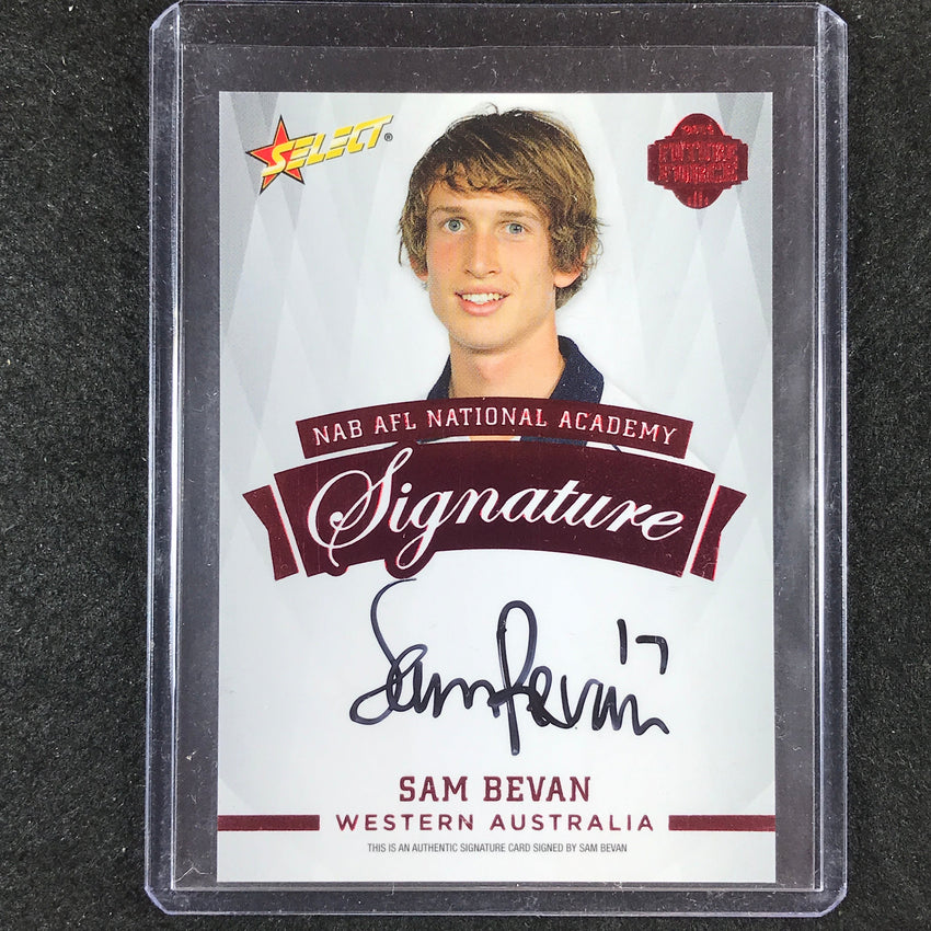 2014 Select AFL Future Force SAM BEVAN NAB National Academy Red Signature 16/200