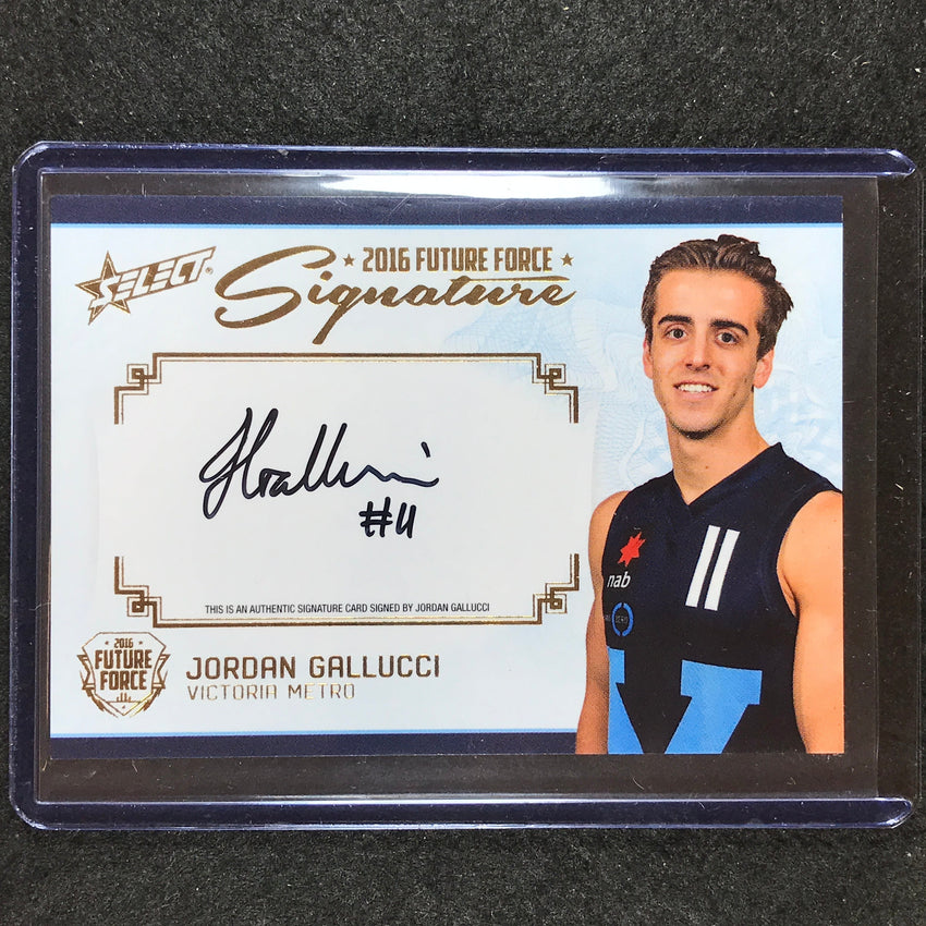 2016 Select AFL Future Force JORDAN GALLUCCI Gold Signature 189/200