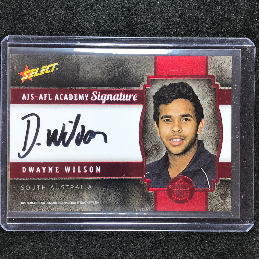 2013 Select AFL Future Force DWAYNE WILSON AIS-AFL Academy Signature Red 135/200