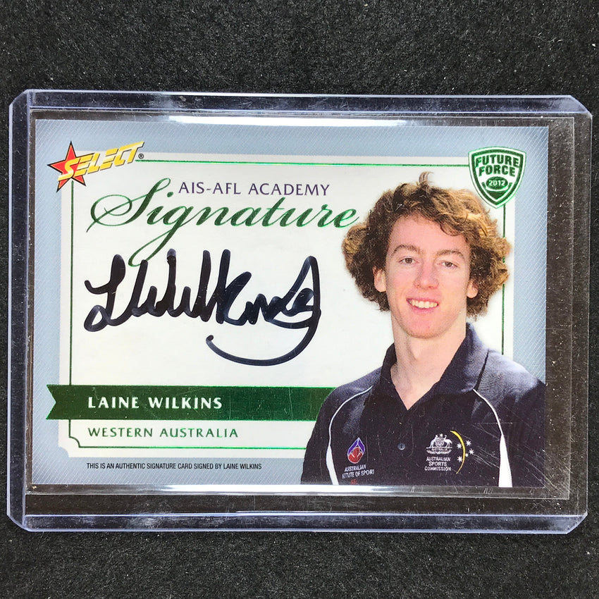 2012 Select AFL Future Force LAINE WILKINS Academy Signature Green 85/150