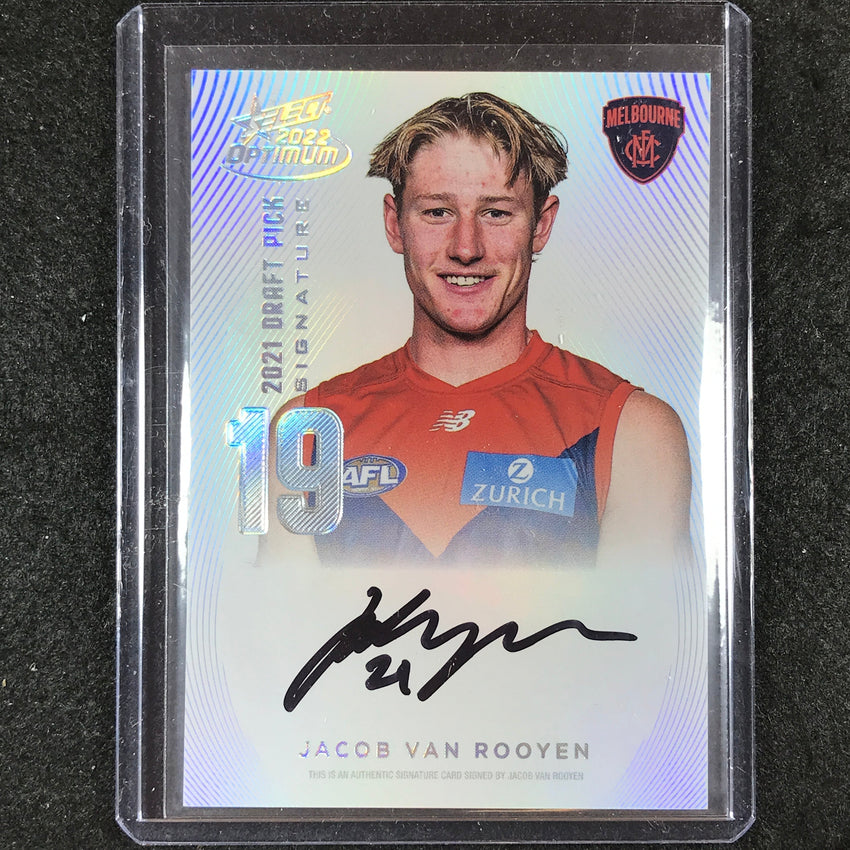2022 Select AFL Optimum JACOB VAN ROOYEN Draft Pick Signature Platinum 06/40