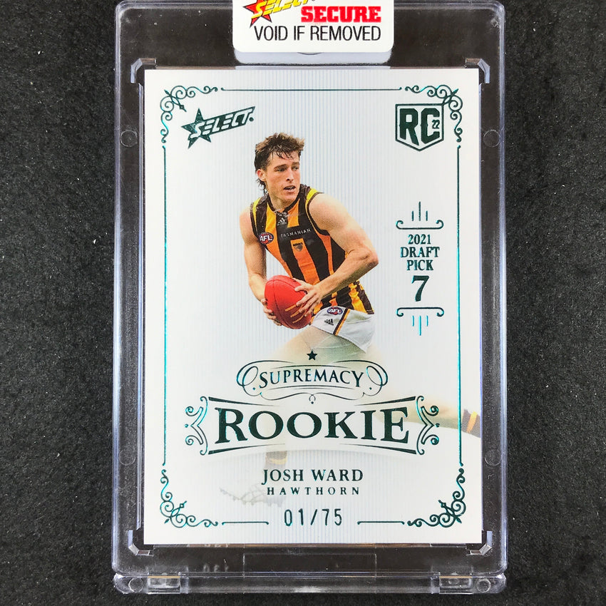 2022 Select AFL Supremacy JOSH WARD Rookie Green 01/75