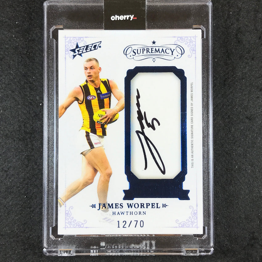 2021 Select AFL Supremacy JAMES WORPEL Franchise Future Signature 12/70