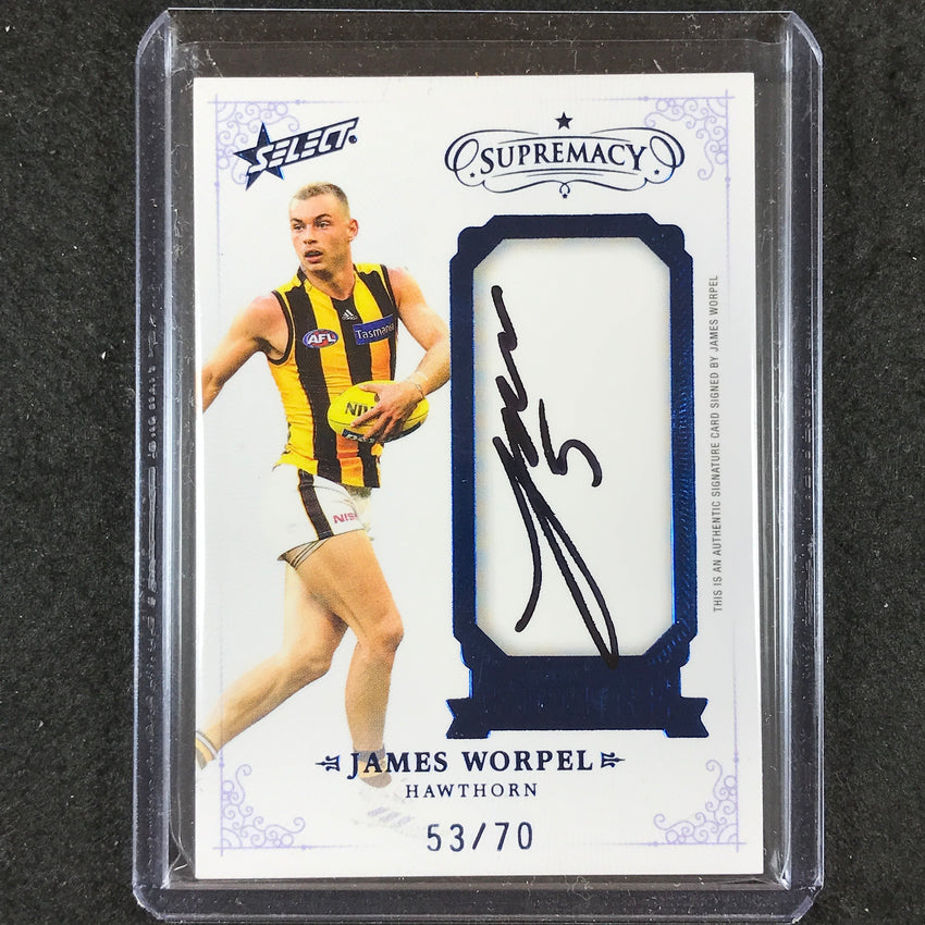 2021 Select AFL Supremacy JAMES WORPEL Franchise Future Signature 53/70