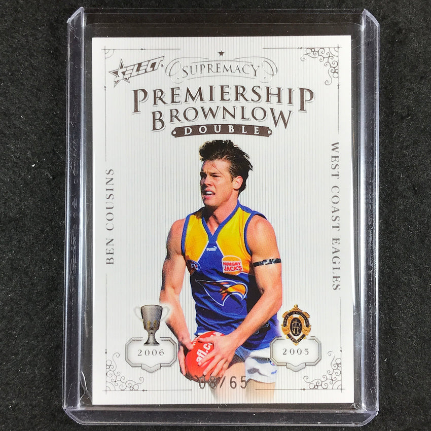 2019 Select AFL Supremacy BEN COUSINS Premiership Brownlow Double 08/65