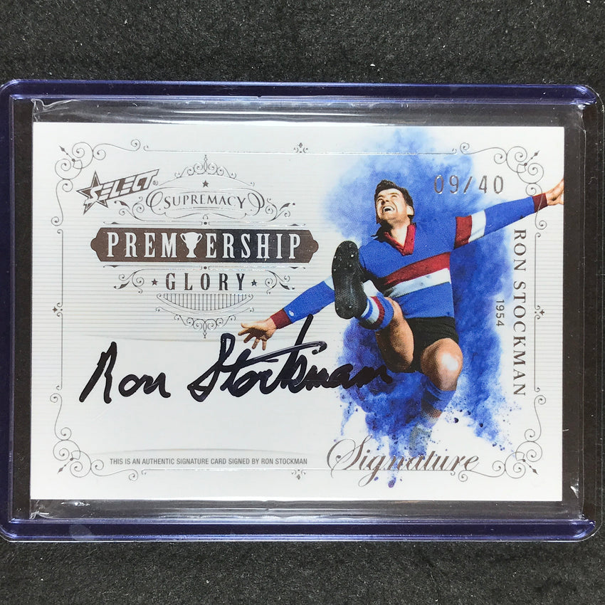 2021 Select AFL Supremacy RON STOCKMAN Premiership Glory Signature 09/40