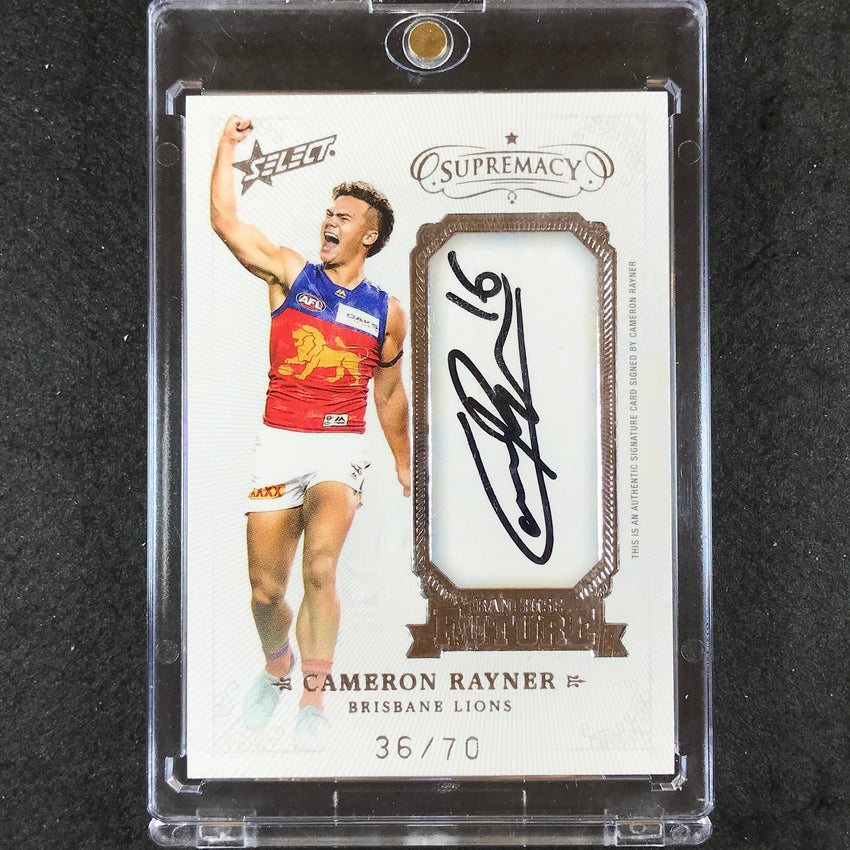 2019 Select AFL Supremacy CAMERON RAYNER Franchise Future Signature 36/70