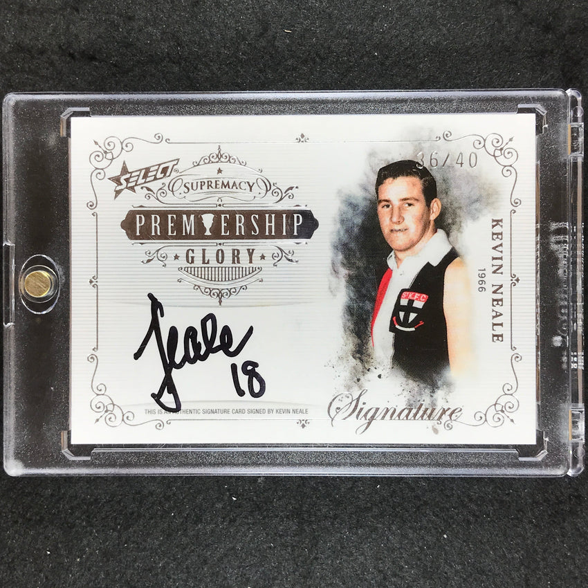 2019 Select AFL Supremacy KEVIN NEALE Premiership Glory Signature 36/40