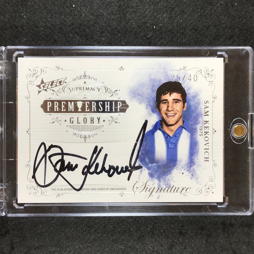 2019 Select AFL Supremacy SAM KEKOVICH Premiership Glory Signature 25/40