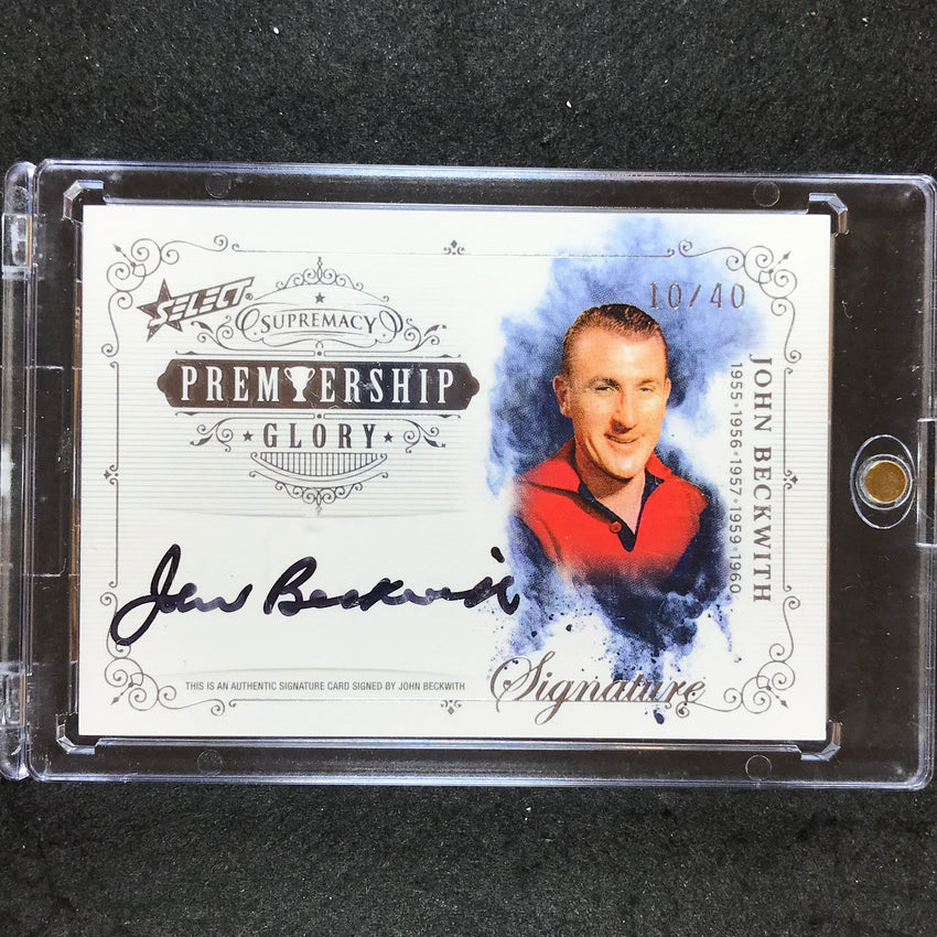 2021 Select AFL Supremacy JOHN BECKWITH Premiership Glory Signature 10/40