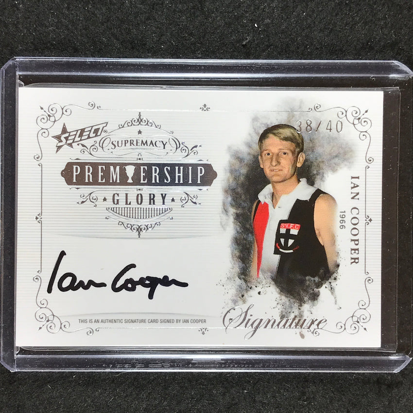 2019 Select AFL Supremacy IAN COOPER Premiership Glory Signature 38/40