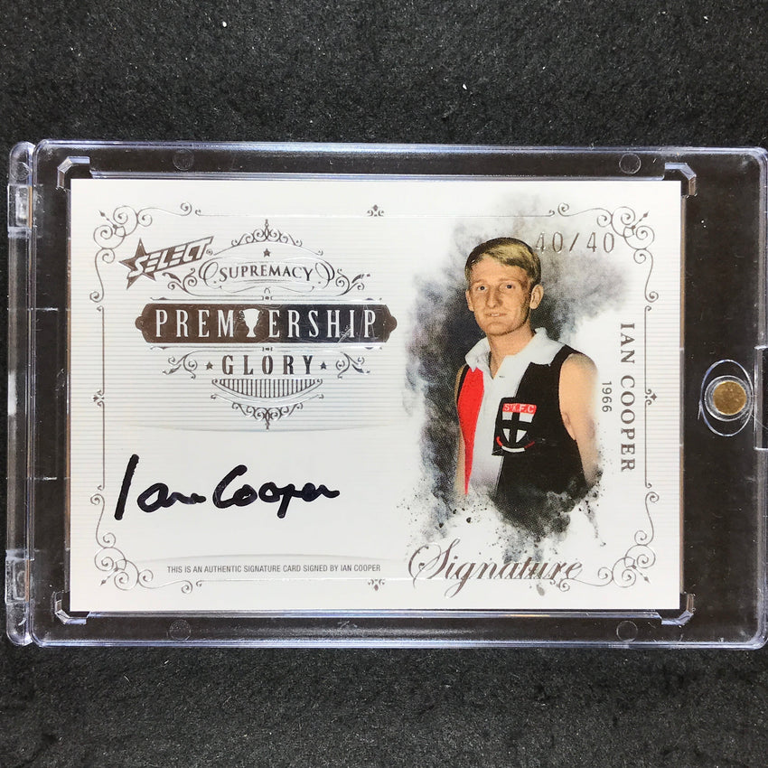 2019 Select AFL Supremacy IAN COOPER Premiership Glory Signature 40/40