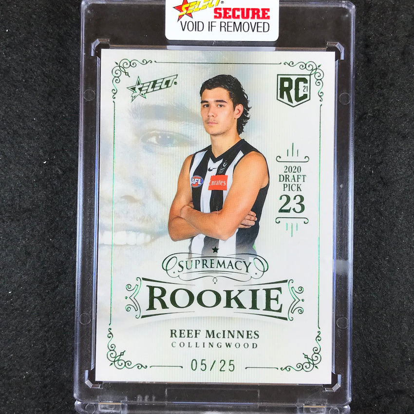 2021 Select AFL Supremacy Rookie REEF MCINNES Platinum Green 05/25