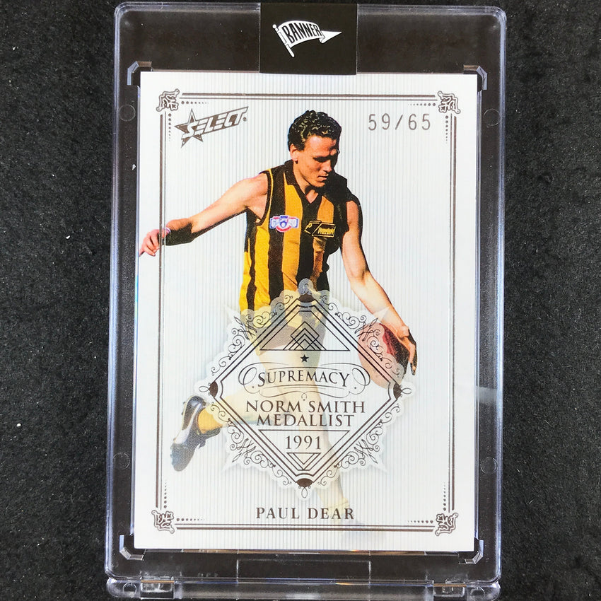 2019 Select AFL Supremacy PAUL DEAR Norm Smith Medallist 59/65
