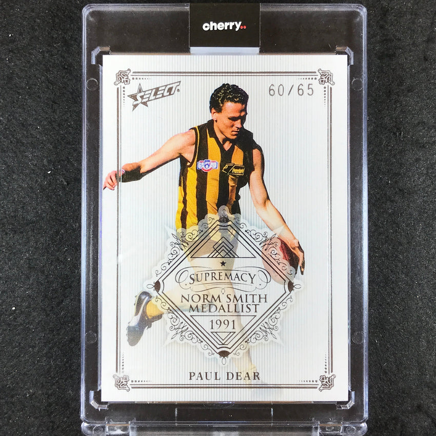2019 Select AFL Supremacy PAUL DEAR Norm Smith Medallist 60/65