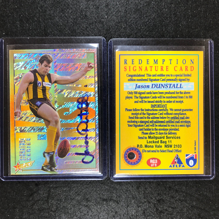 1995 Select AFL Signature Series JASON DUNSTALL Signature 353/500