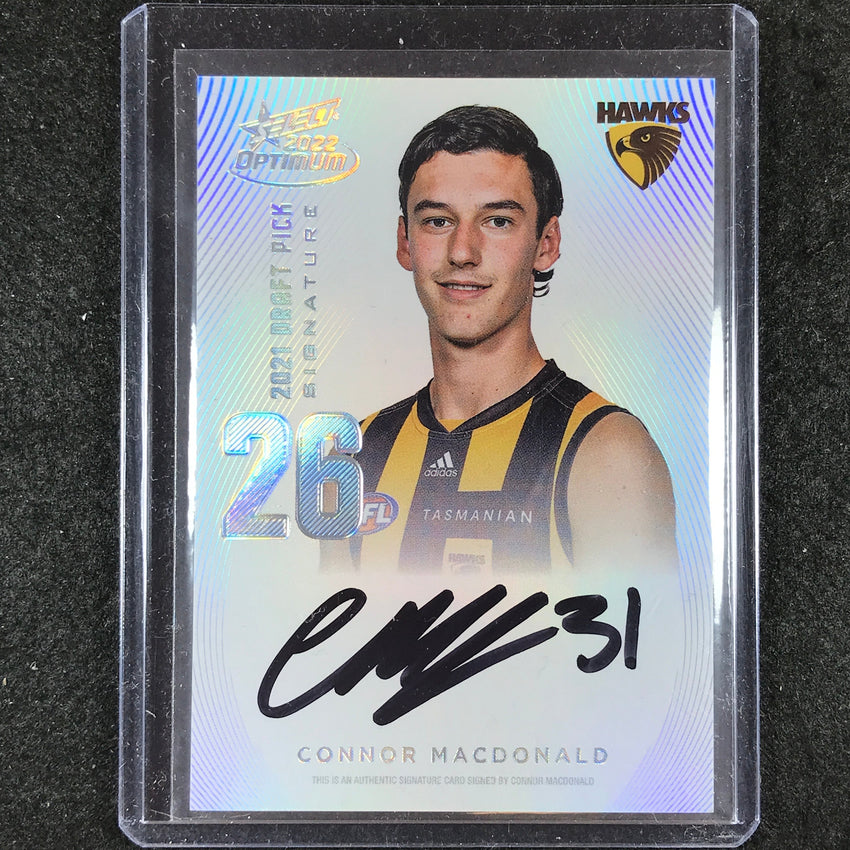 2022 Select AFL Optimum CONNOR MACDONALD Draft Pick Signature Platinum 30/40