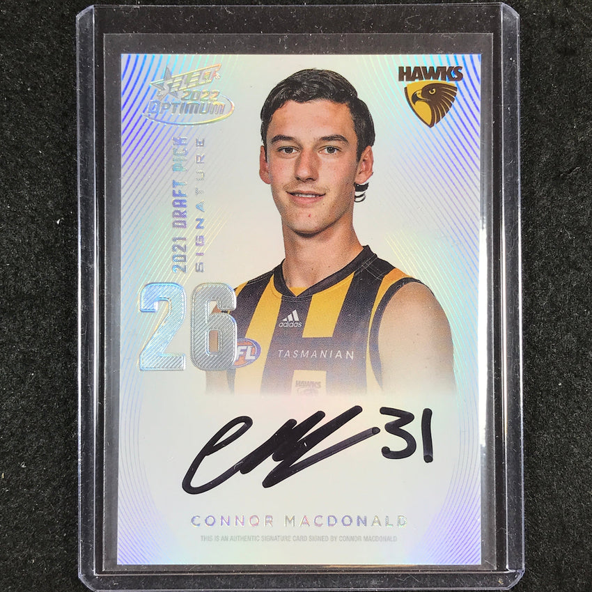 2022 Select AFL Optimum CONNOR MACDONALD Draft Pick Signature Platinum 05/40