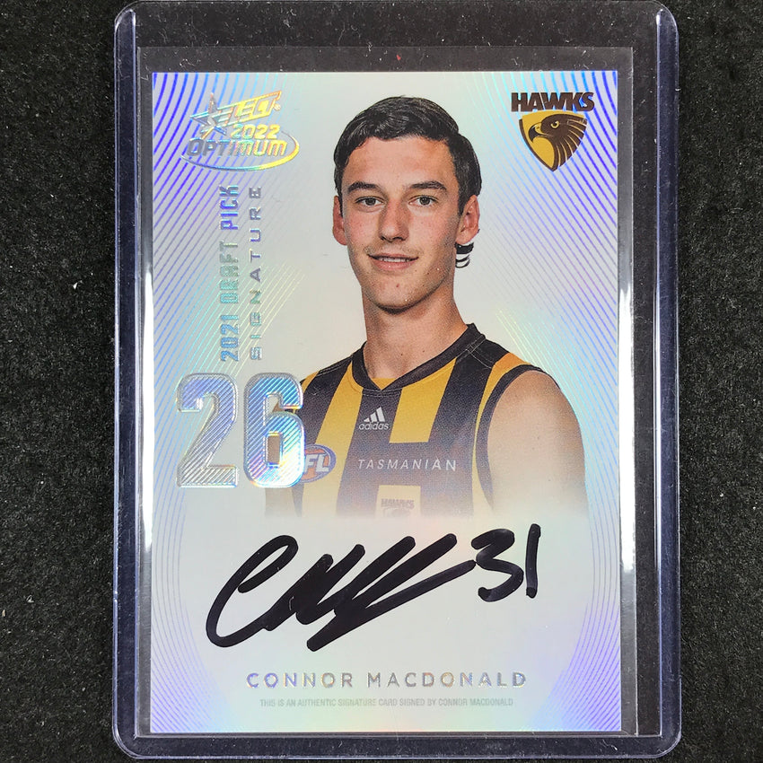 2022 Select AFL Optimum CONNOR MACDONALD Draft Pick Signature Platinum 35/40