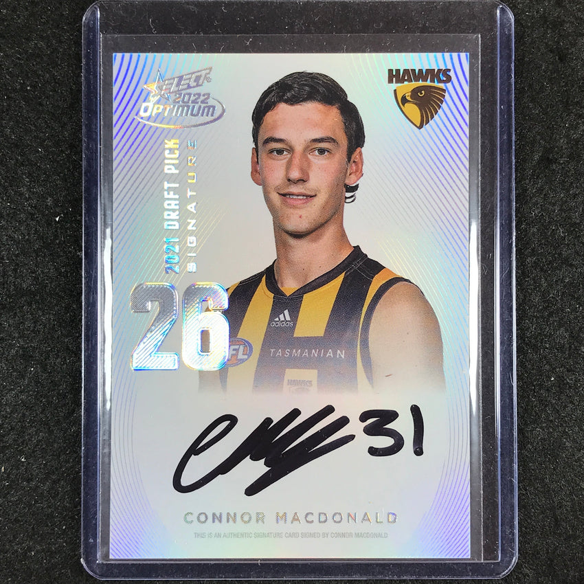 2022 Select AFL Optimum CONNOR MACDONALD Draft Pick Signature Platinum 14/40
