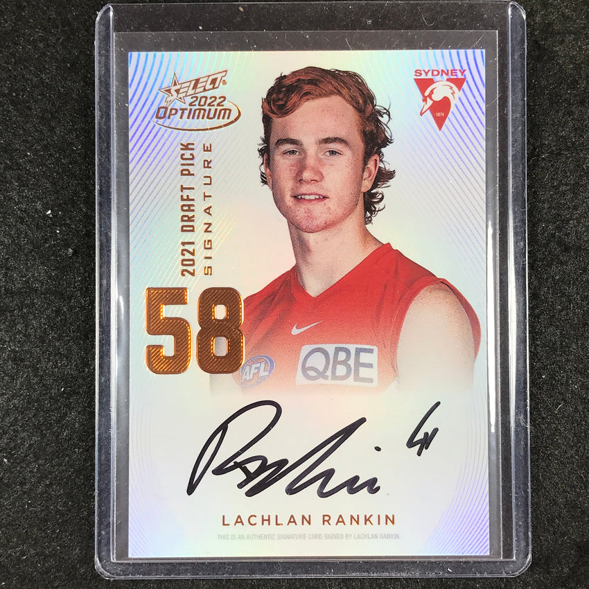 2022 Select AFL Optimum LACHLAN RANKIN Draft Pick Signature Copper 007/170